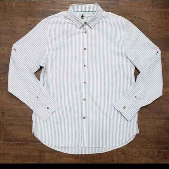 Five Four Corbin Pinstriped Mens Dress Shirt - Picture 6 of 7